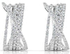 WIDE 1.31CT DIAMOND 14KT WHITE GOLD 3D CRISS CROSS FUN CLIP ON HANGING EARRINGS