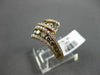 ESTATE WIDE 1.3CT WHITE & FANCY YELLOW DIAMOND 14KT ROSE GOLD ETOILE DOUBLE RING