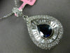 LARGE 5.88CT ROUND & BAGUETTE DIAMOND & SAPPHIRE 18KT WHITE GOLD 3D DROP PENDANT