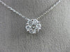 ESTATE .55CT DIAMOND 14K WHITE GOLD CLASSIC ROUND FLOWER FLOATING PENDANT #25944