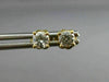 ESTATE .47CT ROUND DIAMOND 14KT YELLOW GOLD CLASSIC 4 PRONG STUD EARRINGS #7838