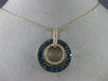 ESTATE LARGE 1.0CT WHITE & BLUE DIAMOND 14KT YELLOW GOLD CIRCLE OF LIFE PENDANT