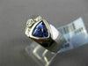 ESTATE WIDE .97CT DIAMOND & AAA TANZANITE 14K WHITE GOLD 3D TRILLION ETOILE RING