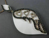 ESTATE 1.28CT BLACK DIAMOND & WHITE AGATE 14K ROSE GOLD MULTI HEART LEAF PENDANT