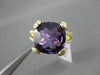 ESTATE LARGE 6.99CT DIAMOND & AAA AMETHYST 14KT YELLOW 3 DIMENSION COCKTAIL RING