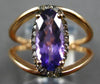 WIDE 1.43CT FANCY YELLOW DIAMOND & AAA AMETHYST 14KT ROSE GOLD 3D LOVE KNOT RING