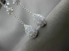 ESTATE 1.19CT DIAMOND 18K WHITE GOLD SOLITAIRE TEAR DROP FLOWER HANGING EARRINGS