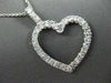 ESTATE LARGE .77CT DIAMOND 14KT WHITE GOLD FLOATING OPEN HEART PENDANT #14730