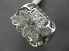 ESTATE LARGE .63CT DIAMOND 18KT WHITE GOLD 3D FLOWER MARQUISE SHAPE WEB RING