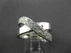 ESTATE LARGE .70CT DIAMOND 14KT WHITE GOLD OVERLAPPING X DESIGN FUN RING #14143