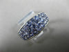 ESTATE WIDE 1.50CT AAA TANZANITE 14KT WHITE GOLD 3D THREE ROW PAVE FILIGREE RING