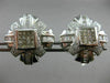 ESTATE MASSIVE 4.0CT DIAMOND 14KT WHITE GOLD 3D SQUARE FLOWER CLIP ON EARRINGS