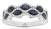 2.11CT DIAMOND & AAA SAPPHIRE 14KT WHITE GOLD 3D OVAL & ROUND ANNIVERSARY RING