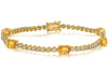 4.53CT DIAMOND AAA YELLOW SAPPHIRE 14KT YELLOW GOLD OVAL & ROUND TENNIS BRACELET