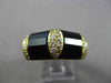 ESTATE LARGE .25CT DIAMOND & AAA ONYX 18KT YELLOW GOLD 3 DIMENSIONAL FUN RING