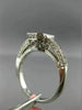 ESTATE .71CT ROUND & BAGUETTE DIAMOND 18K WHITE GOLD 3D OCTAGON PROMISE RING