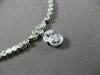 ESTATE 1.37CT DIAMOND 14KT WHITE GOLD HANGING BEZEL DROP NECKLACE 16.5" #2852