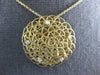 ESTATE .30CT DIAMOND 14KT YELLOW GOLD 3D CLASSIC WOVEN FLORAL ETOILE FUN PENDANT