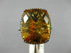 EXTRA LARGE 10.41CT DIAMOND & AAA CITRINE 14KT WHITE & BLACK GOLD FILIGREE RING