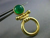 ESTATE GREEN AGATE 14K YELLOW GOLD 3D HANDCRAFTED CIRCLE OF LIFE EARRINGS #25291