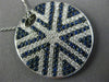ESTATE LARGE 3.70CT DIAMOND & SAPPHIRE 18KT WHITE GOLD CIRCULAR SUNBURST PENDANT