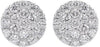 ESTATE .49CT DIAMOND 14KT WHITE GOLD 3D CLUSTER CIRCULAR CLASSIC STUD EARRINGS