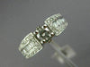 ESTATE .90CT ROUND & BAGUETTE DIAMOND 14KT WHITE GOLD FOUR PRONG ENGAGEMENT RING