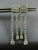 ESTATE 1.60CT DIAMOND 14KT WHITE GOLD 3D CLASSIC SQUARE HANGING EARRINGS #1676