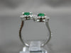ESTATE 2.93CT DIAMOND & AAA EMERALD 14KT WHITE GOLD 3D OVAL 3 STONE TENSION RING