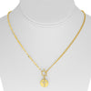 .18CT DIAMOND 14KT YELLOW GOLD ROUND CLASSIC CROSS CIRCULAR TOGGLE FUN NECKLACE