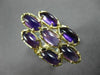 ANTIQUE LARGE 10CT DIAMOND & AAA AMETHYST 14K YELLOW GOLD MULTI OVAL RING #26404