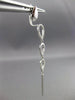 ESTATE LONG .22CT DIAMOND 14KT WHITE GOLD TEAR DROP GRADUATING HANGING EARRINGS