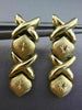 ESTATE 14KT YELLOW GOLD CRISS CROSS DIAMOND CUT HANGING X O LOVE EARRINGS #25198