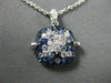 LARGE 1.68CT DIAMOND & AAA SAPPHIRE 18KT WHITE & BLACK GOLD SQUARE PAVE PENDANT