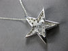 LARGE .90CT DIAMOND 14KT WHITE GOLD 3D CLASSIC STAR FLOATING PENDANT #27840
