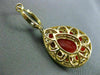 ESTATE .92CT DIAMOND & RED AGATE 14KT YELLOW GOLD 3D FILIGREE HANGING EARRINGS