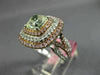 GIA LARGE 2.69CT MULTI COLOR DIAMOND 18KT WHITE & ROSE 3D SQUARE ENGAGEMENT RING