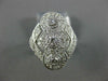 ANTIQUE WIDE .42CT DIAMOND 14KT WHITE GOLD 3D 3 STONE HALO FILIGREE RING #1330