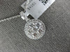 LARGE 1.17CT DIAMOND 18KT WHITE GOLD 3D CLUSTER INVISIBLE HALO FLOATING PENDANT