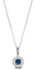 ESTATE .44CT DIAMOND & AAA SAPPHIRE 14KT WHITE GOLD 3D FLOWER FLOATING PENDANT