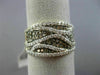 WIDE .82CT WHITE & CHOCOLATE FANCY DIAMOND 14KT YELLOW GOLD MULTI ROW WAVE RING