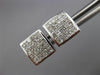 ESTATE 1.0CT DIAMOND 14KT WHITE GOLD 3D CLASSIC SQUARE PAVE STUD EARRINGS #19721