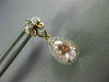 1.75CT DIAMOND & AAA MORGANITE 14KT WHITE & ROSE GOLD TEAR DROP HANGING EARRINGS