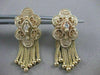 ANTIQUE DIAMOND FILIGREE HANGING TASSEL 14KT YELLOW GOLD EARRINGS 37MM #21291