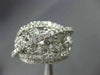 ESTATE 2.05CT DIAMOND 18KT WHITE GOLD 3D MULTI ROW CRISS CROSS FILIGREE FUN RING