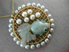 ESTATE LARGE AAA MULTI GEM 14KT YELLOW GOLD 3D CIRCULAR MESH LUCKY FISH PENDANT