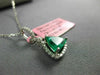 ESTATE 1.83CT DIAMONDS & AAA EMERALD 18K WHITE GOLD 3D TRILLION FLOATING PENDANT