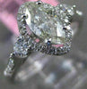 ESTATE .78CT WHITE & YELLOWW DIAMOND 18K WHITE GOLD CLASSIC HALO ENGAGEMENT RING