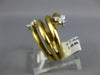 ESTATE LARGE .20CT DIAMOND 18KT YELLOW GOLD 3D MULTI ROW SNAKE FUN RING #746