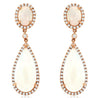 10.75CT DIAMOND & AAA OPAL 14K ROSE GOLD OVAL & ROUND TEAR DROP HANGING EARRINGS
